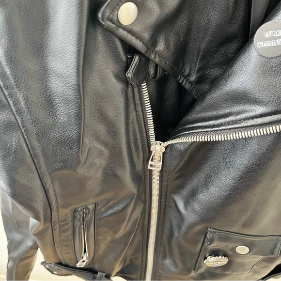 ZARA MAN FAUX LEATHER BIKER JACKET Size XL BLACK New with tags - Picture 9 of 9